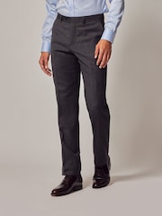 Hawes & Curtis Slim Grey Twill Suit Trousers - Image 1 of 3