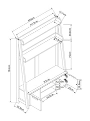 Dark Bronx Oak Effect Ladder TV Unit - Image 4 of 6