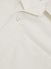 Reiss Off White Japane 3-9 yrs Twill Cuban Collar Shirt - Image 4 of 4