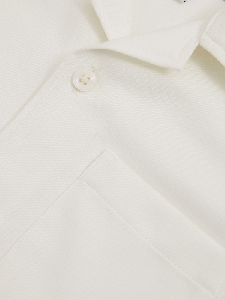 Reiss Off White Japane 3-9 yrs Twill Cuban Collar Shirt - Image 4 of 4