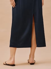 Albaray Blue Satin Skirt - Image 3 of 6
