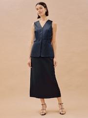 Albaray Blue Satin Skirt - Image 4 of 6