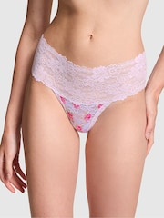 Victoria's Secret PINK Purple Whisper Hipster Thong Floral Lace Knickers - Image 1 of 3