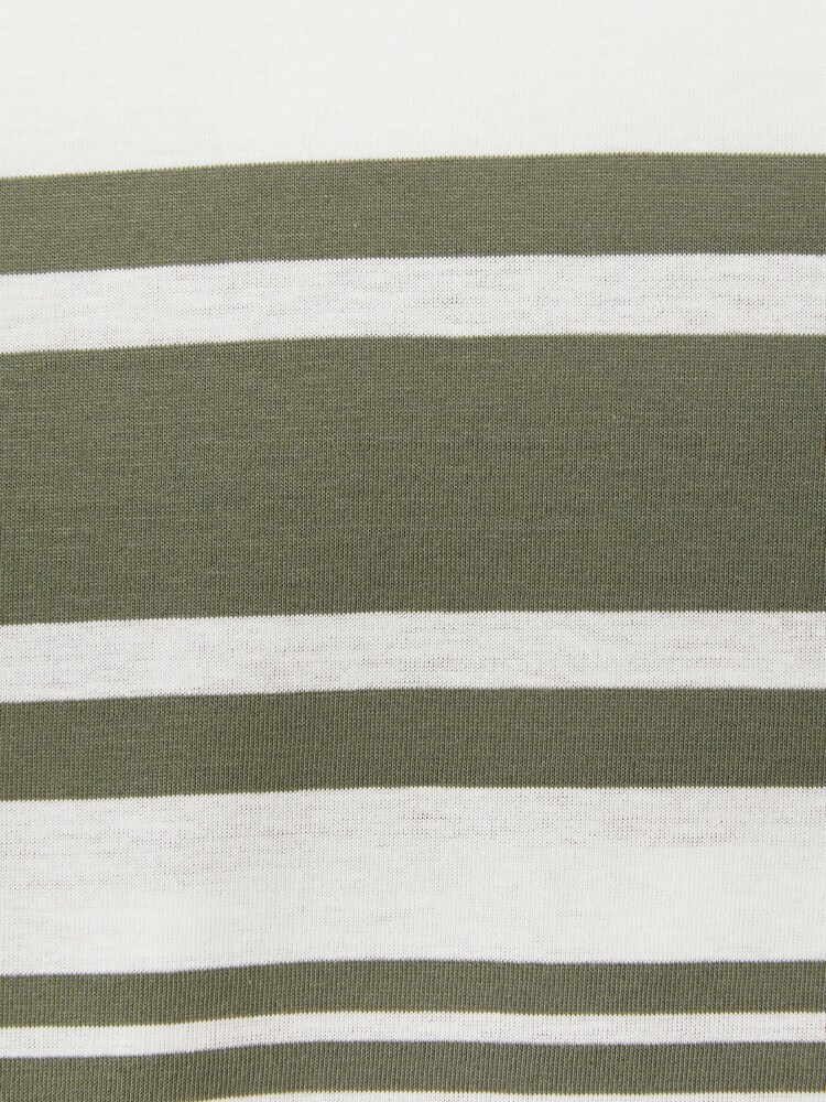 Reiss White/Sage Lory Mercerised Cotton Striped Crew Neck T-Shirt - Image 5 of 5