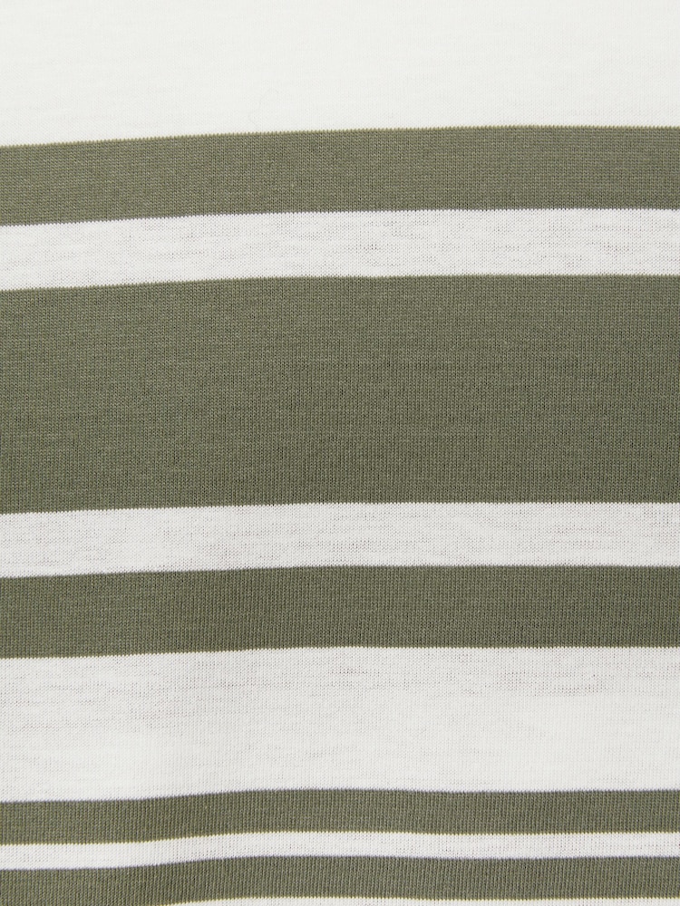 Reiss White/Sage Lory Mercerised Cotton Striped Crew Neck T-Shirt - Image 5 of 5 Reiss White/Sage Lory Mercerised Cotton Striped Crew Neck T-Shirt - Image 5 of 5