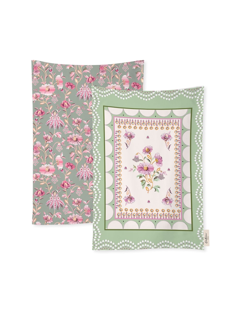 Cath Kidston Friendship Gardens 100% Cotton Tea Towel Set 4 Pack - Image 1 of 2