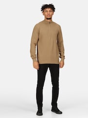 Regatta Brown 100% Cotton Keaton Quarter Zip Jumper - Image 3 of 8