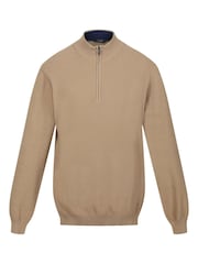 Regatta Brown 100% Cotton Keaton Quarter Zip Jumper - Image 5 of 8