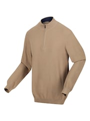 Regatta Brown 100% Cotton Keaton Quarter Zip Jumper - Image 7 of 8