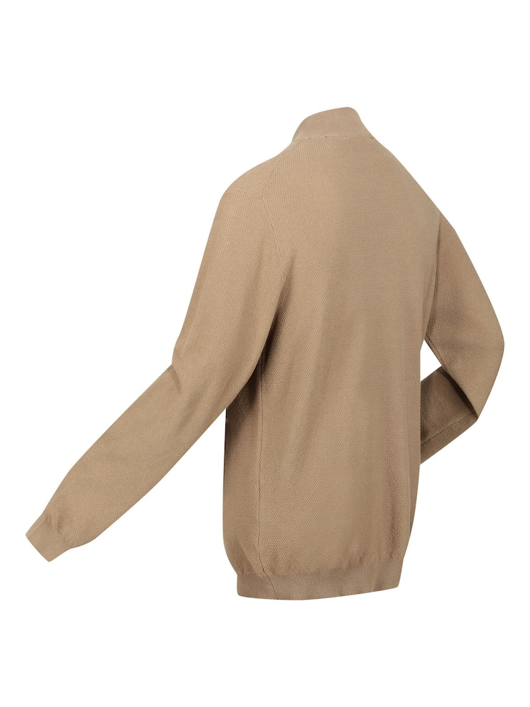 Regatta Brown 100% Cotton Keaton Quarter Zip Jumper - Image 8 of 8