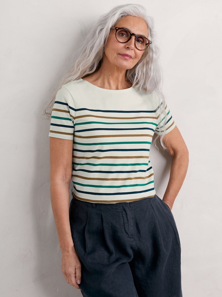 Seasalt Cornwall Multi Striped Sailor T-Shirt - Image 1 of 5