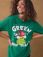Green The Grinch Christmas License 100% Cotton T-Shirt - Image 1 of 7