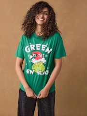 Green The Grinch Christmas License 100% Cotton T-Shirt - Image 3 of 7