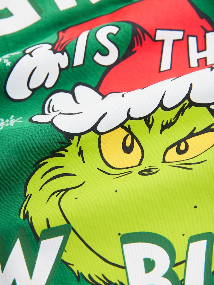 Green The Grinch Christmas License 100% Cotton T-Shirt - Image 7 of 7