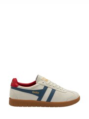 Gola White Mens Hurricane Suede Lace-Up Trainers - Image 1 of 4