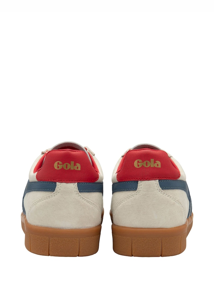 Gola White Mens Hurricane Suede Lace-Up Trainers - Image 4 of 4