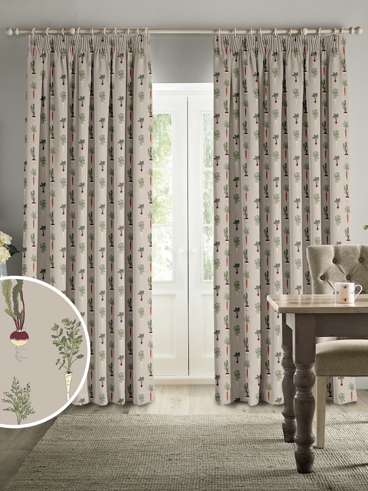 Sophie Allport Grey Homegrown Made to Measure 100% Cotton Curtains - Image 1 of 6