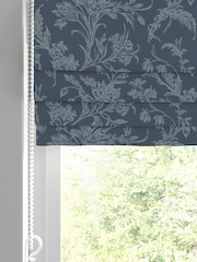 Laura Ashley Midnight Navy Blue Lloyd Made to Measure 100% Cotton Roman Blinds - Image 2 of 6