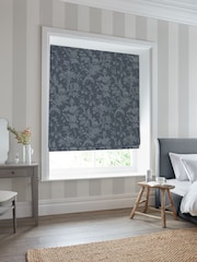 Laura Ashley Midnight Navy Blue Lloyd Made to Measure 100% Cotton Roman Blinds - Image 5 of 6