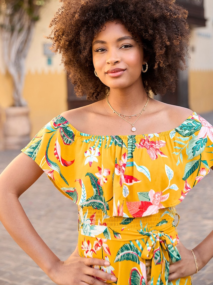 Joe Browns Bardot-Maxikleid mit tropischem Print - Bild 2 von 7 Joe Browns Bardot-Maxikleid mit tropischem Print - Bild 2 von 7