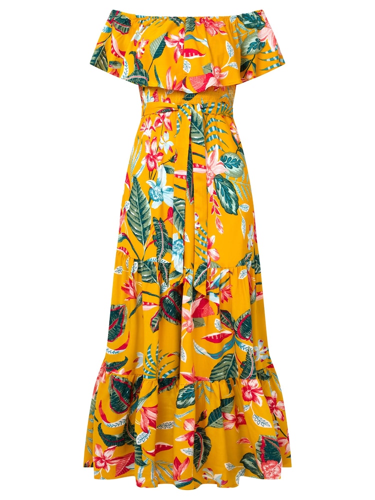 Joe Browns Bardot-Maxikleid mit tropischem Print - Bild 7 von 7 Joe Browns Bardot-Maxikleid mit tropischem Print - Bild 7 von 7
