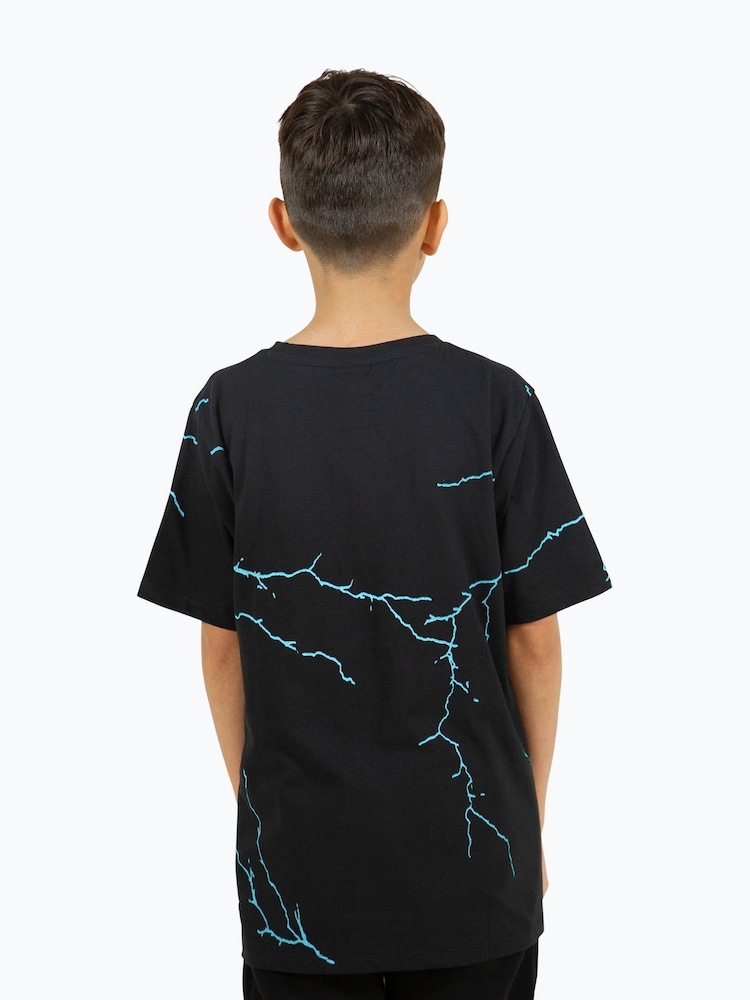 Hype. Boys Lightning 100% Cotton Black T-Shirt - Image 4 of 8