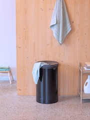 Brabantia Matt Black Laundry Bin 60L Plastic Lid - Image 1 of 6