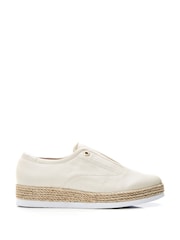 Schuh Felicie Gold Trainer Style Espadrille Shoes - Image 1 of 4