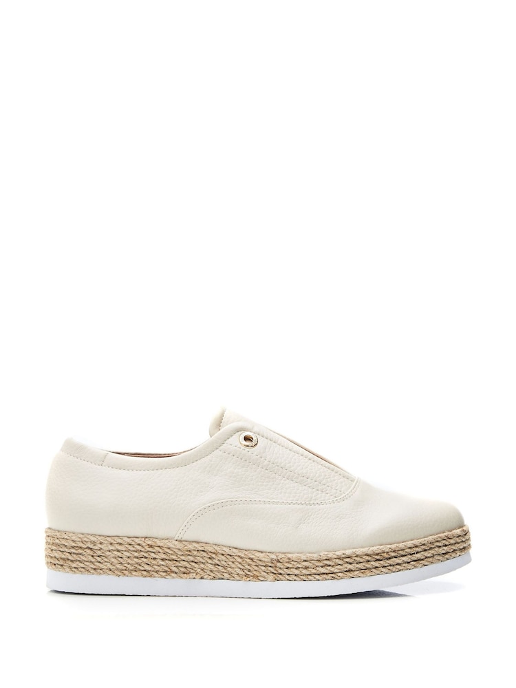 Schuh Felicie Gold Trainer Style Espadrille Shoes - Image 1 of 4