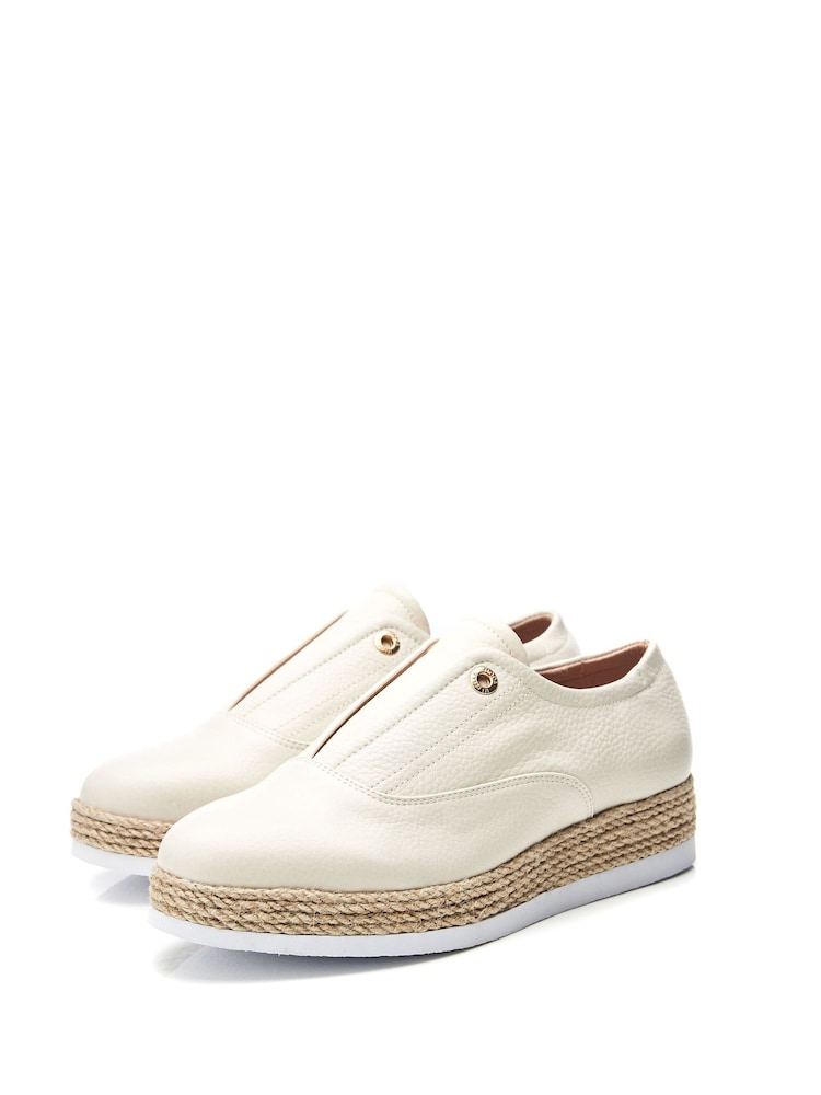 Schuh Felicie Gold Trainer Style Espadrille Shoes - Image 2 of 4