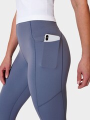 Sweaty Betty Endless Blue 7/8 Length Power UltraSculpt High Waist Workout Leggings - Image 4 of 7