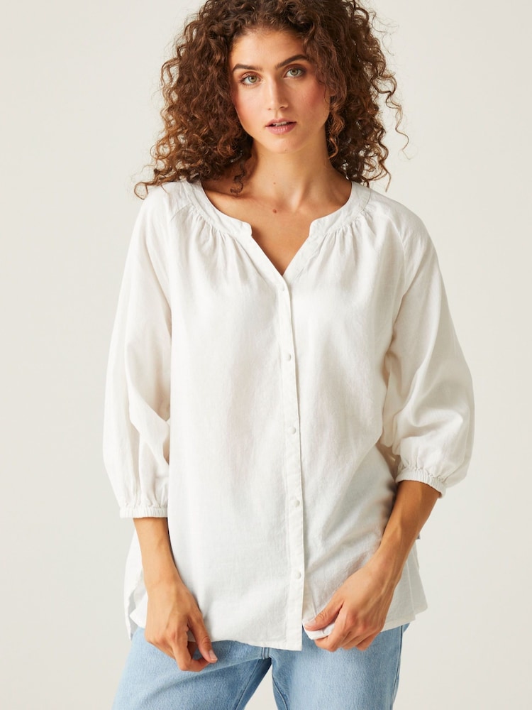 Regatta Cream Long Sleeve Button Shirt - Image 1 of 7