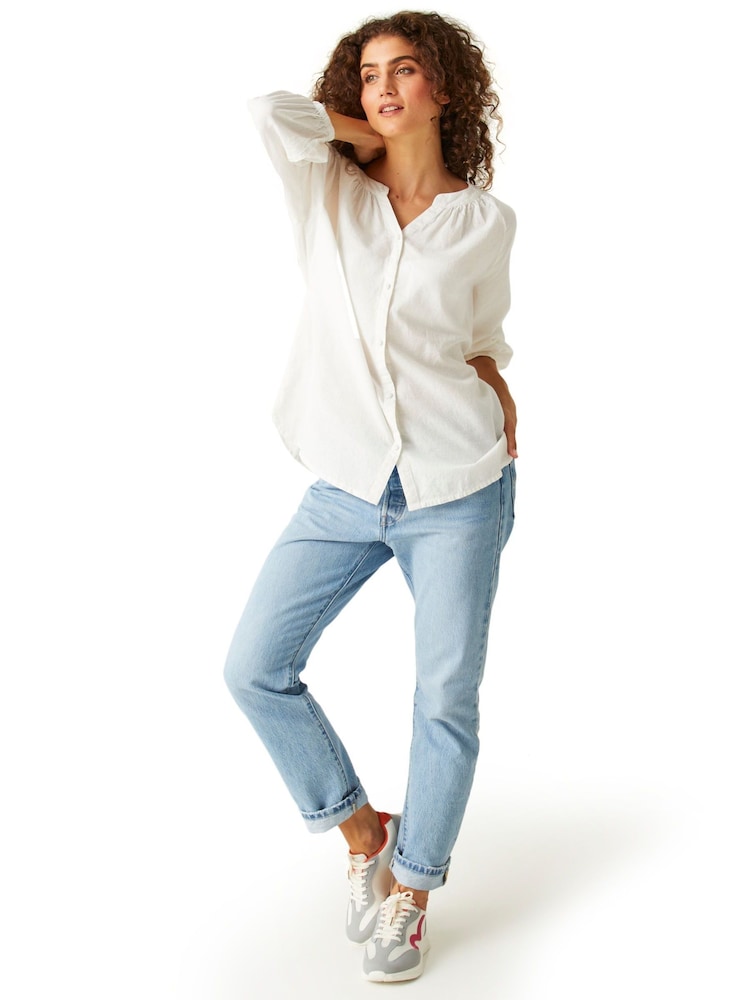 Regatta Cream Long Sleeve Button Shirt - Image 2 of 7