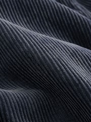 Navy Blue Washed Cord Wide Leg 100% Cotton Trousers - Image 7 of 7