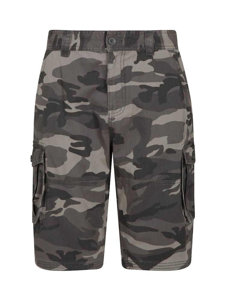 Mountain Warehouse Black Mens Camo 100% Cotton Lightweight Cargo Shorts - Image 1 of 5