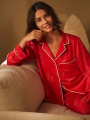أسود - بيجامة ستان جاكار من B By Ted Baker - صورة 4 من 13