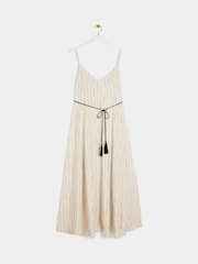 River Island Beige Stripe Belted Swing Maxi Dress - Image 5 of 6