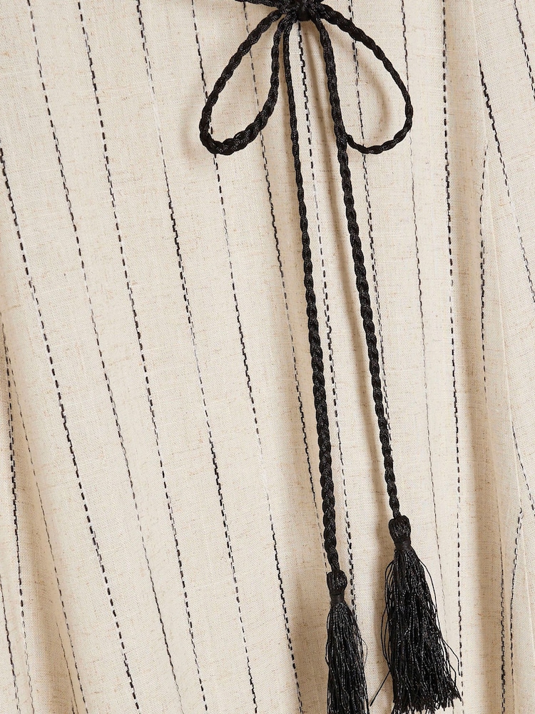 River Island Beige Stripe Belted Swing Maxi Dress - Image 6 of 6 River Island Beige Stripe Belted Swing Maxi Dress - Image 6 of 6