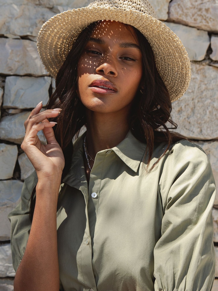 Threadbare Green Button Down Tiered Maxi Shirt Dress - Image 4 of 4
