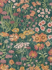 Graham & Brown Green Wallflower Wallpaper Wallpaper Sample - Image 2 of 3