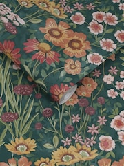 Graham & Brown Green Wallflower Wallpaper Wallpaper Sample - Image 3 of 3