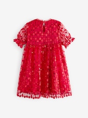 Red Sequin Mesh Flower Party Dress (3-16yrs) - Image 7 of 7