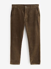 Tan Brown Slim Fit Corduroy Chino Trousers - Image 5 of 9