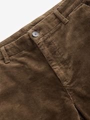 Tan Brown Slim Fit Corduroy Chino Trousers - Image 6 of 9