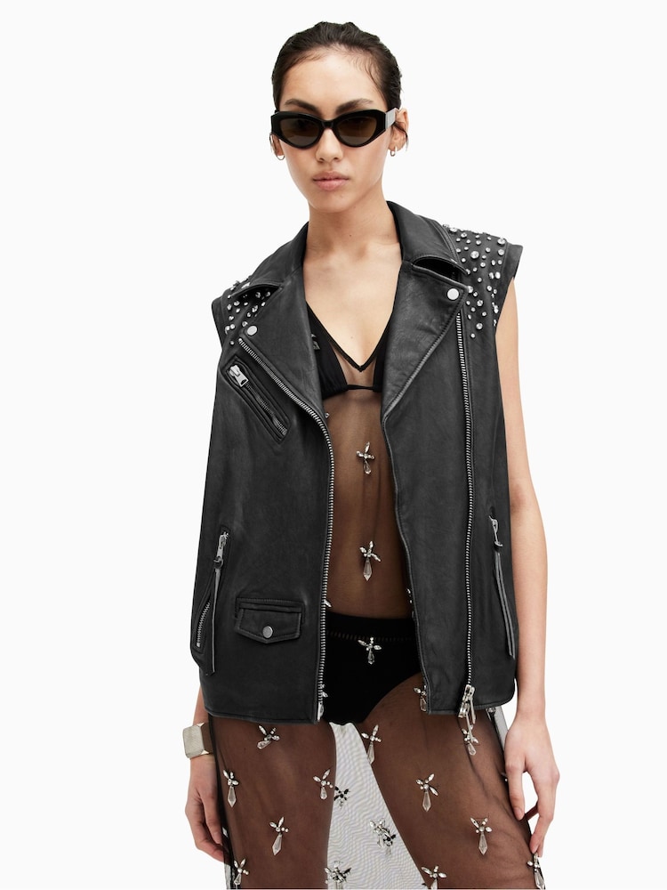 AllSaints Grey Billie Jacket - Image 1 of 10