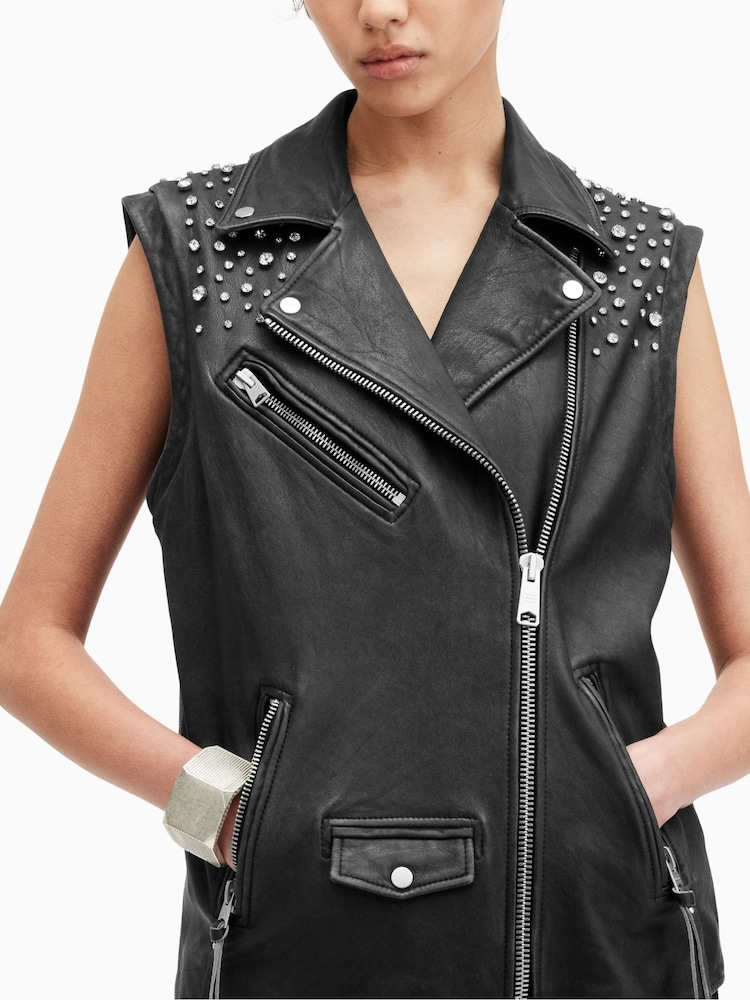 AllSaints Grey Billie Jacket - Image 5 of 10