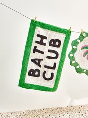 Oliver Bonas Green Bath Club Rectangular Bathmat - Image 1 of 4