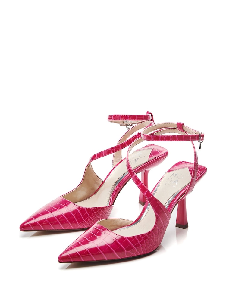 Moda in Pelle Gold Cyanna Kitten Heel Strappy Pointed Shoes - Image 2 of 4