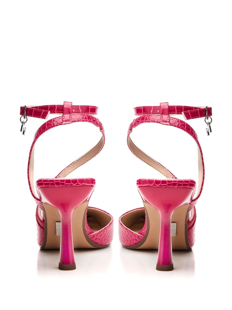 Rose - Moda in Pelle Chaussures pointues à talons chaton cyana dorées - Image 3 of 4