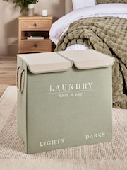 Sage Green Country  Laundry Sorter Basket - Image 1 of 5